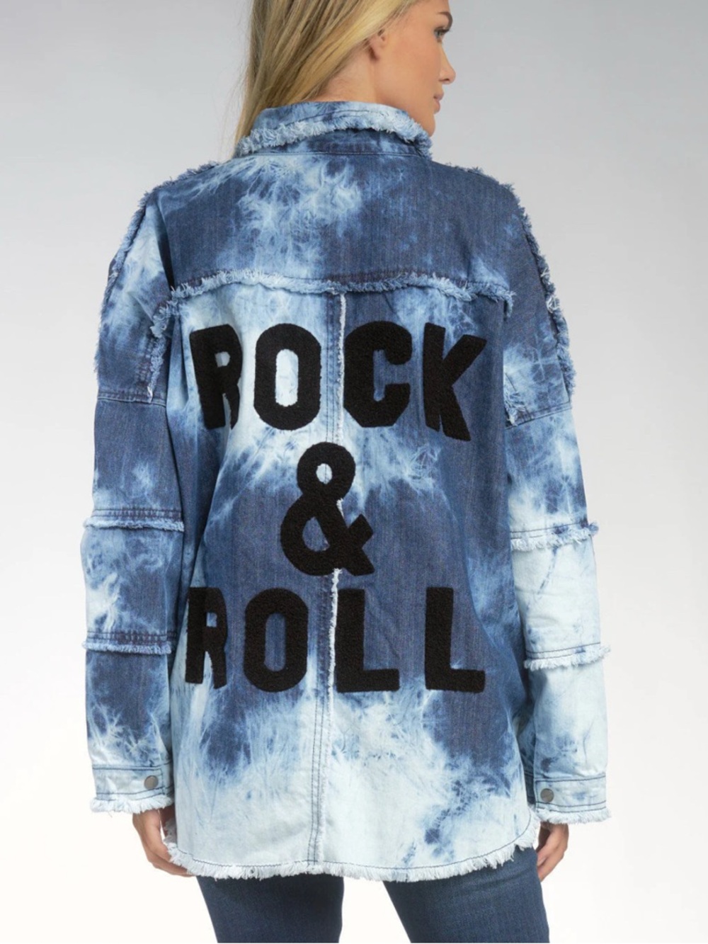 ROCK & ROLL ACID-WASH SHACKET BY ELAN | Size Small